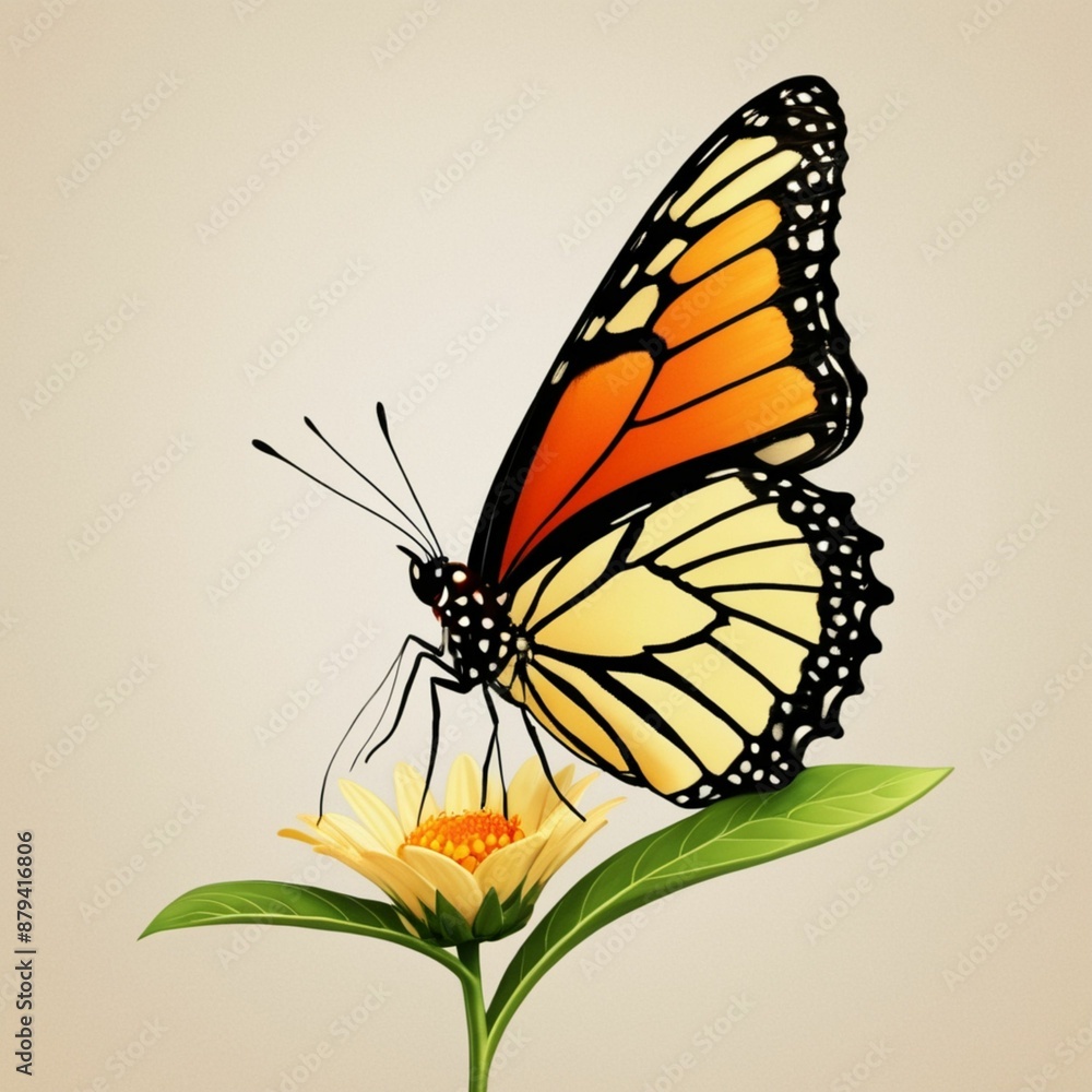 Fototapeta premium butterfly on flower