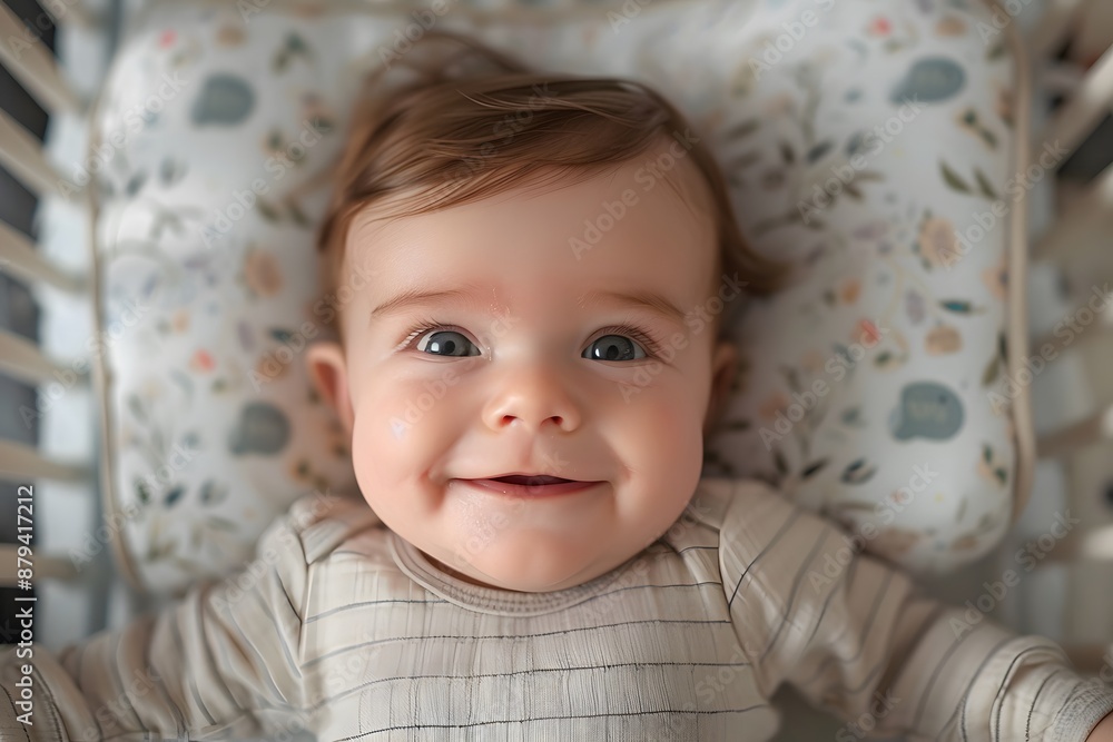 Adorable Baby Smiling in a Crib Adorable Baby Smiling in a Crib
