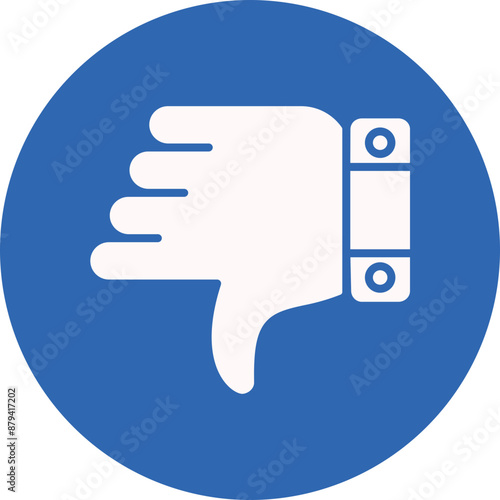 Negative Vote glyph circle icon
