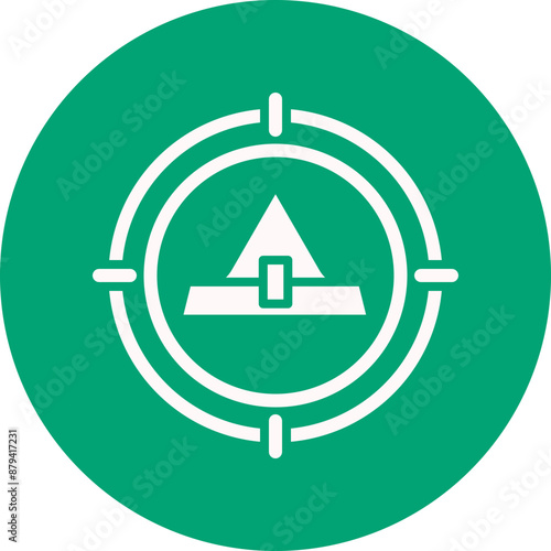 Witch hunt glyph circle icon