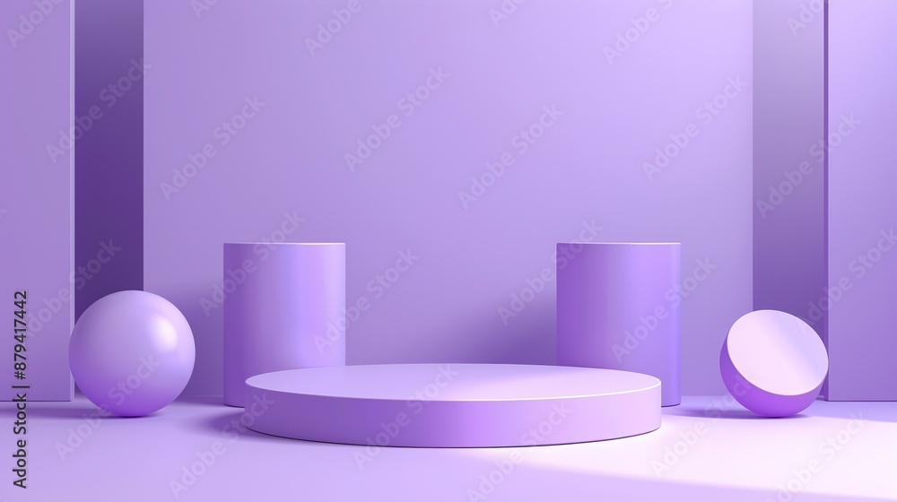 Purple podium in minimalist style Purple podium in minimalist style