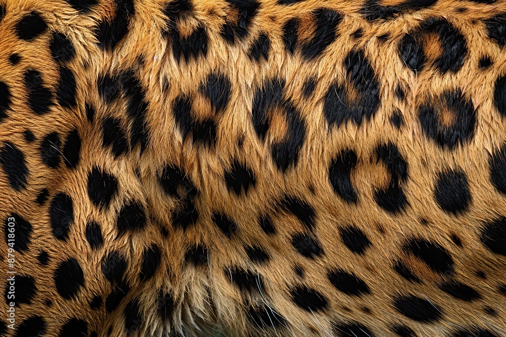 Closeup view of the beautiful and unique coat pattern of a wild cheetah Closeup view of the beautiful and unique coat pattern of a wild cheetah