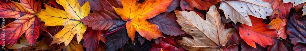 autumn leaves close up widescreen background. autumn leaves close up widescreen background.