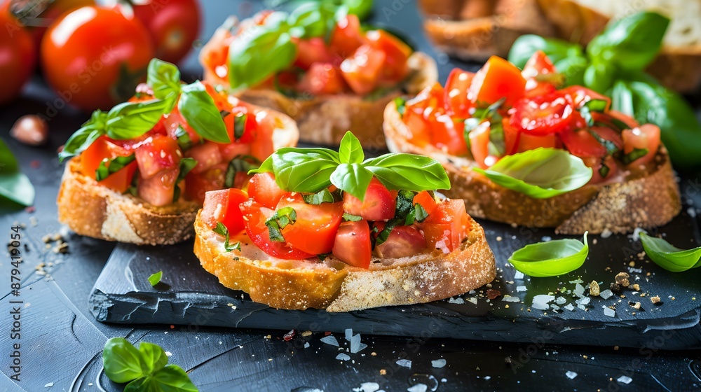 Tomato and basil bruschetta crispy slices of bread img Tomato and basil bruschetta crispy slices of bread img