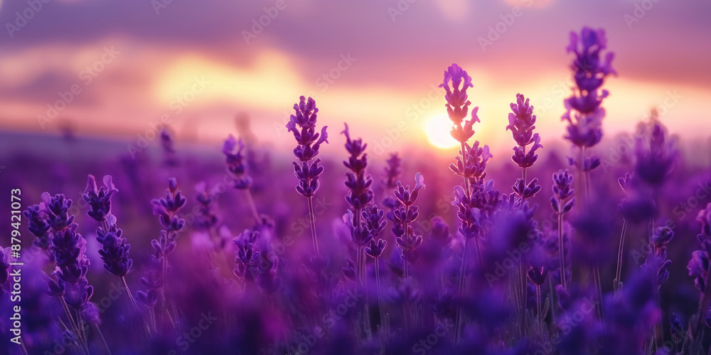 Obraz premium lavender field in the morning