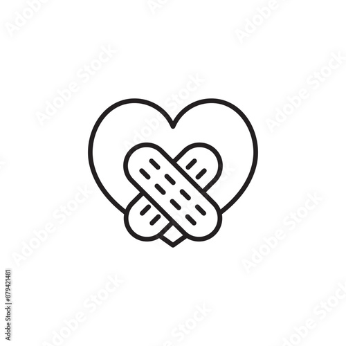 hearth with bandage  icon