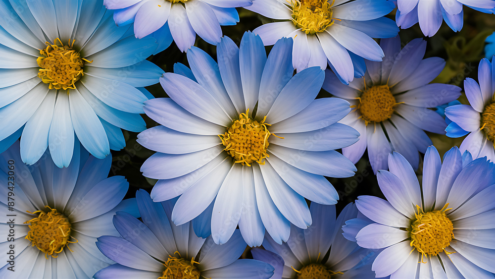 Fototapeta premium daisies on blue