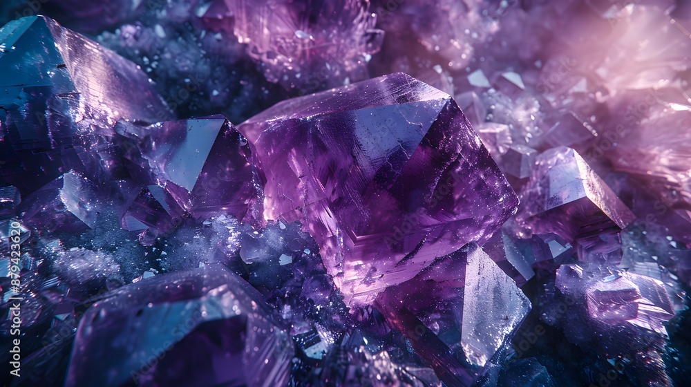 Stunning Close-Up of Vibrant Purple Amethyst Crystals Stunning Close-Up of Vibrant Purple Amethyst Crystals