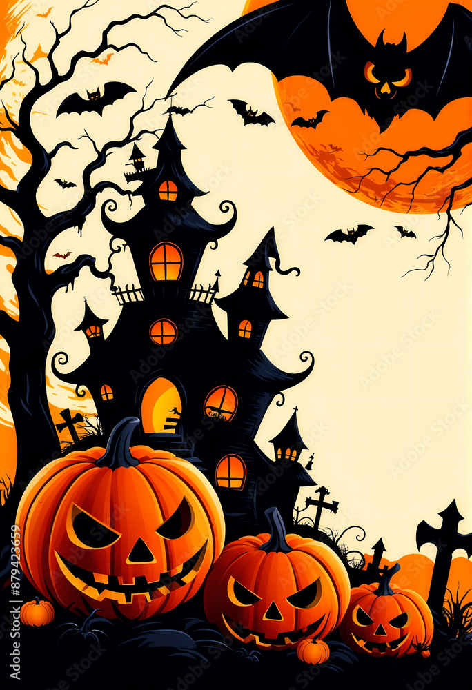 Halloween themed banner background with empty space to enter your text Halloween themed banner background with empty space to enter your text