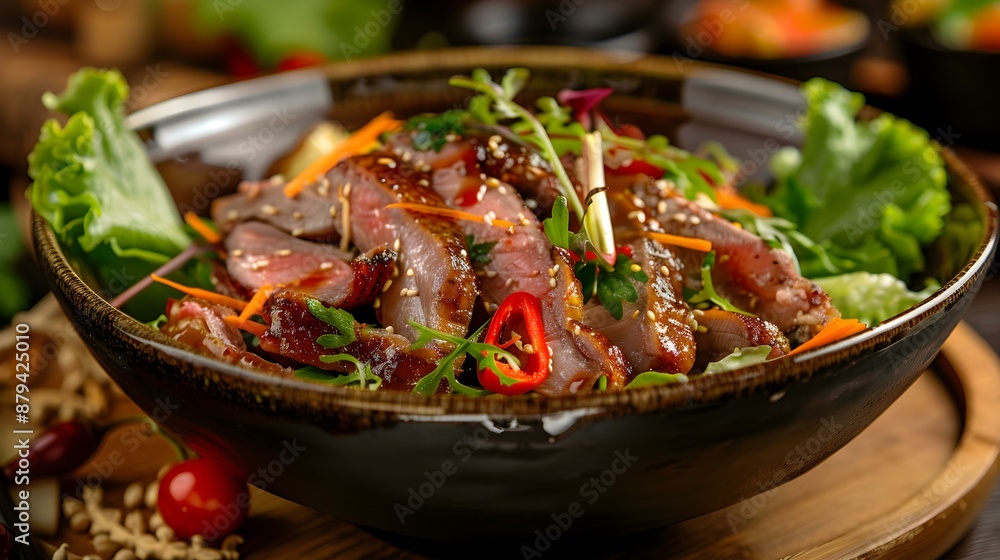 Duck salad is a fresh salad with pieces picture Duck salad is a fresh salad with pieces picture