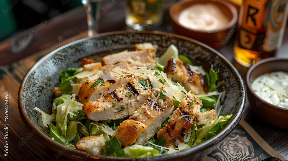 The caesar salad is fresh and light picture The caesar salad is fresh and light picture
