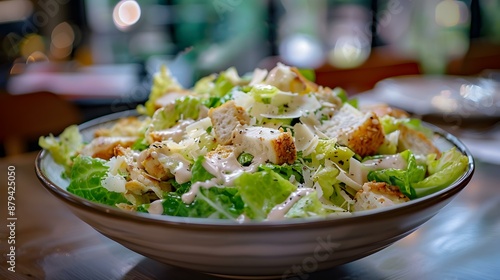 The caesar salad is classic and flavorful image photo