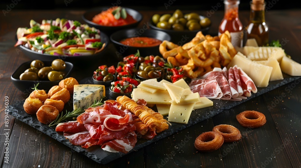 Tapas platter includes a variety of small appetizers img Tapas platter includes a variety of small appetizers img