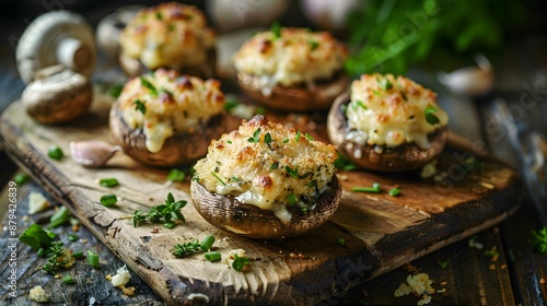 Stuffed mushrooms are fresh mushrooms filled