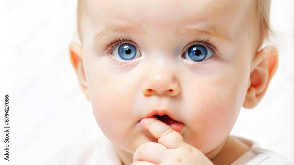 Close-up profile of a child with bright blue eyes. Close-up profile of a child with bright blue eyes.