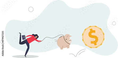 Best investment, money working for you or mutual fund return, savings or wealth management, searching for yield concept.flat design.illustration with people.