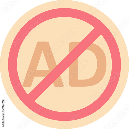 Adblock vector icon in flat style 