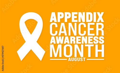 Appendix Cancer Awareness Month is observed every year in August. Holiday concept. Template for background, banner, card, poster, placard, design template with unique shapes with standard color.