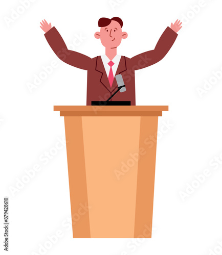 president man standing giving a speech