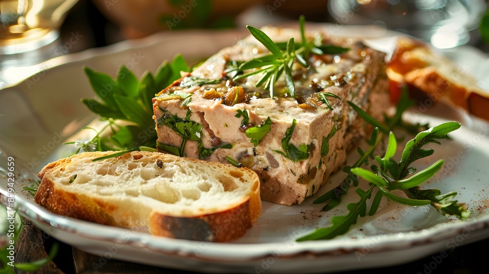 Rabbit terrine is a thick dish of rabbit image Rabbit terrine is a thick dish of rabbit image