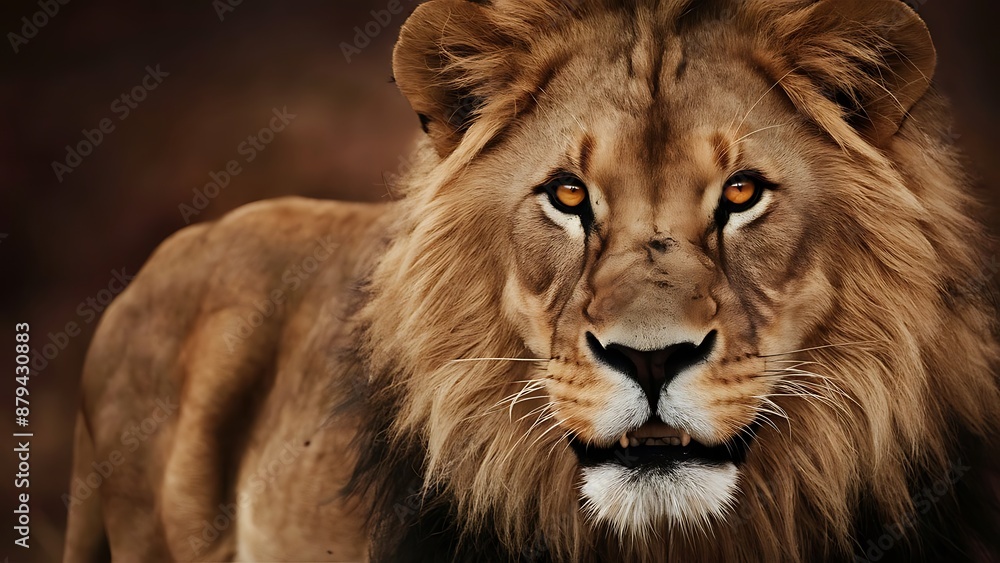 Fototapeta premium Portrait of African Lion Wallpaper