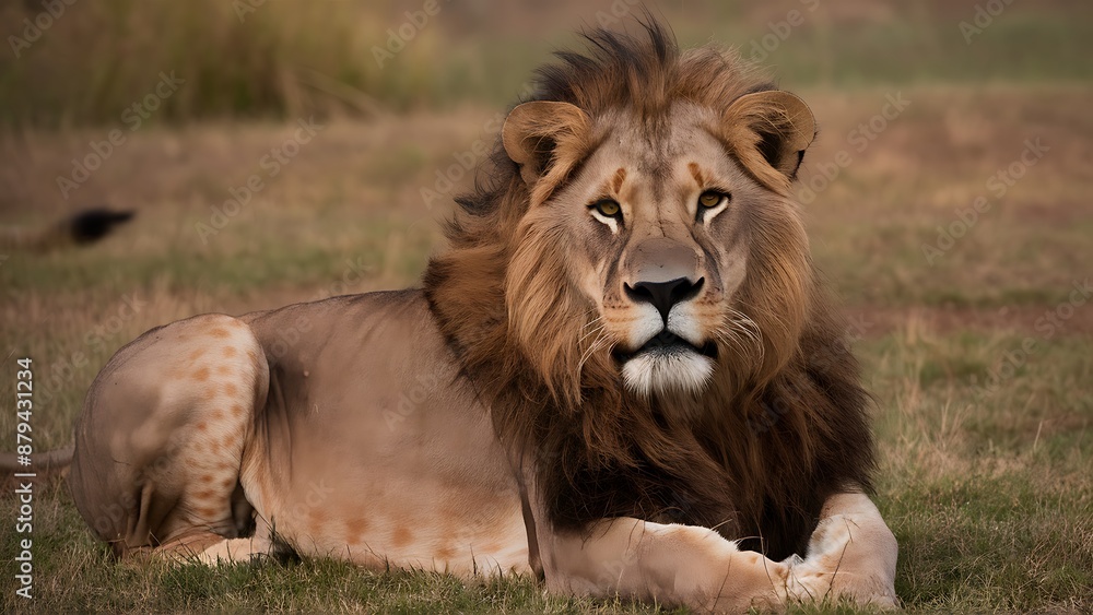 Fototapeta premium Portrait of African Lion Wallpaper