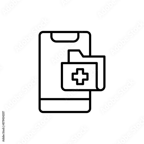 Medical app outline icons, minimalist vector illustration ,simple transparent graphic element .Isolated on white background