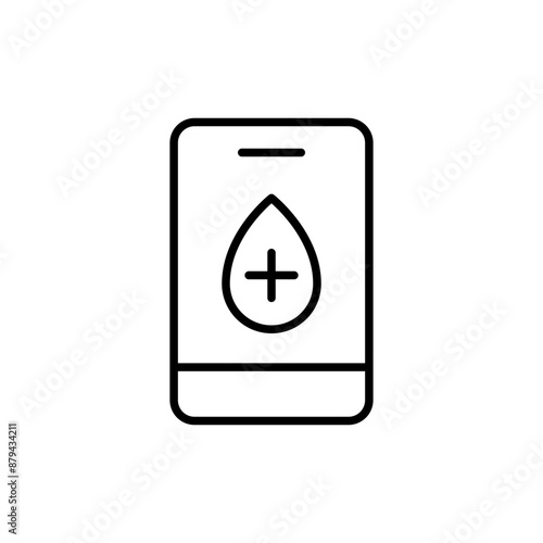 Medical app outline icons, minimalist vector illustration ,simple transparent graphic element .Isolated on white background