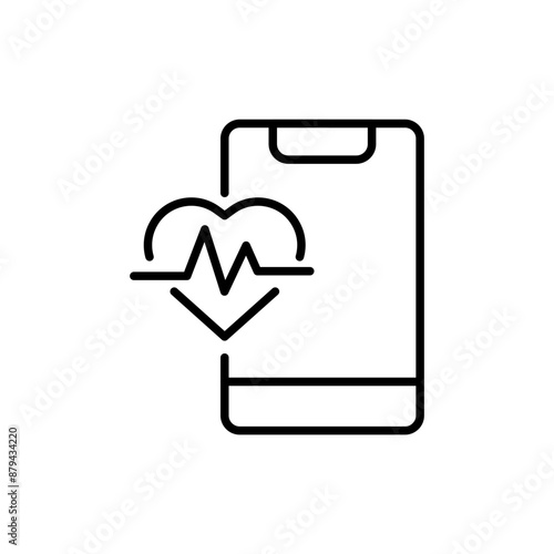 Medical app outline icons, minimalist vector illustration ,simple transparent graphic element .Isolated on white background