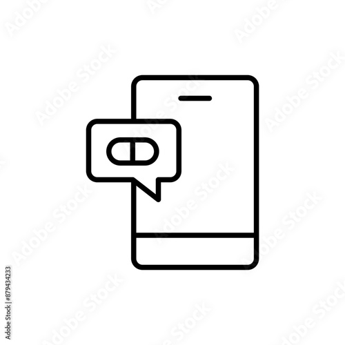 Medical app outline icons, minimalist vector illustration ,simple transparent graphic element .Isolated on white background
