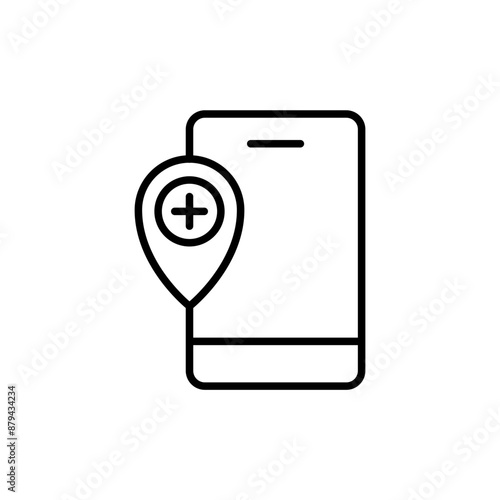 Medical app outline icons, minimalist vector illustration ,simple transparent graphic element .Isolated on white background