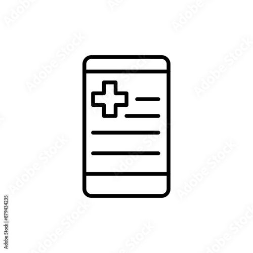 Medical app outline icons, minimalist vector illustration ,simple transparent graphic element .Isolated on white background