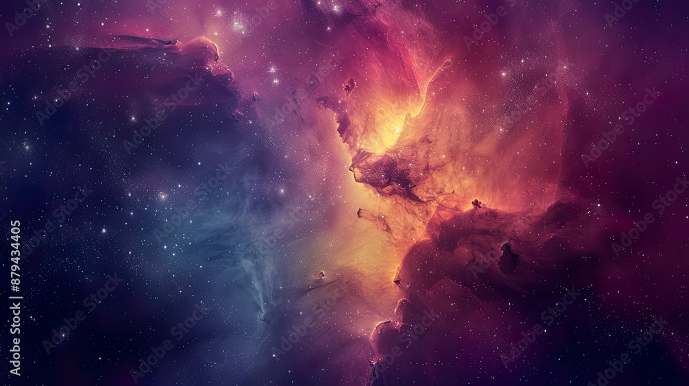 Fototapeta premium Cosmic Nebula: A Symphony of Colors