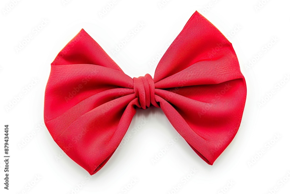 Red Bow on White Background