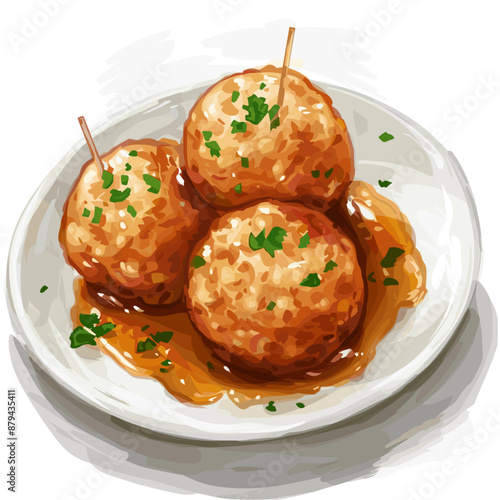 German Knödel Vector Illustration