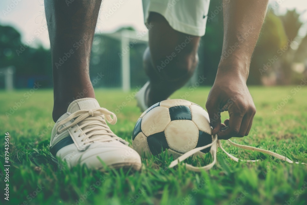 Close-up of a soccer player's feet dribbling the ball, symbolizing skill and control.. Beautiful simple AI generated image in 4K, unique. Close-up of a soccer player's feet dribbling the ball, symbolizing skill and control.. Beautiful simple AI generated image in 4K, unique.