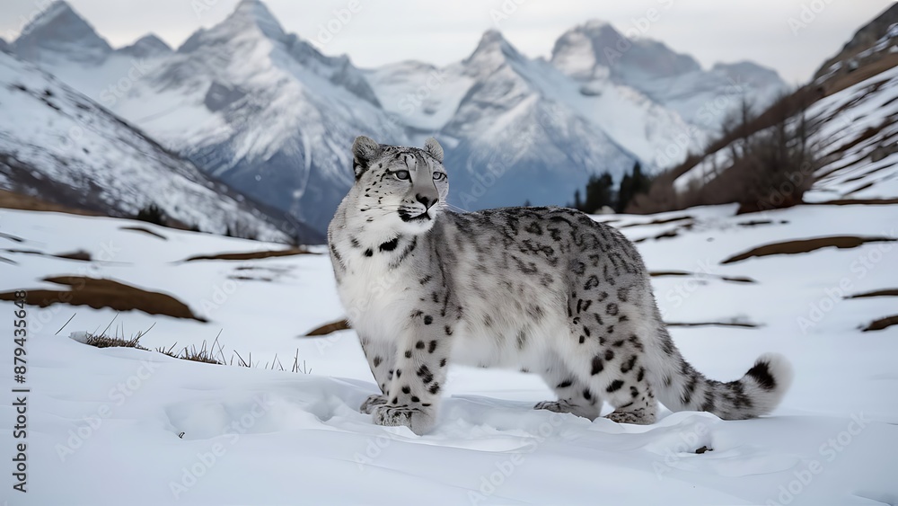 Snow leopard nature habitat wallpaper Snow leopard nature habitat wallpaper