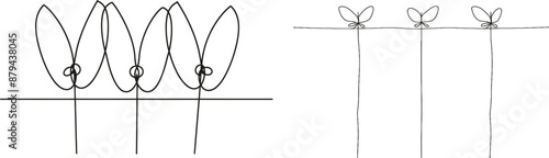 This drawing shows a wooden clothespin in one continuous line. It is a design concept for a web design concept for laundry and photo albums. Editable stroke and simple color scheme are included in