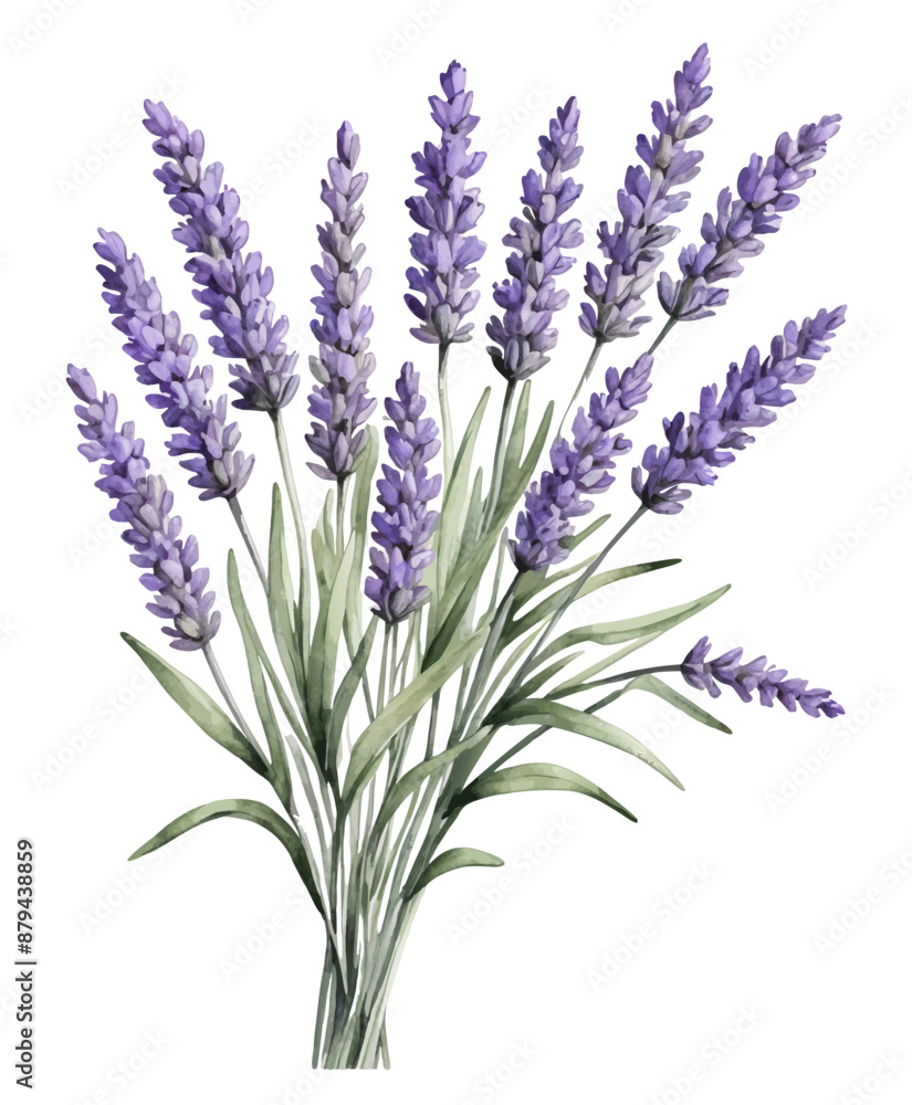 Naklejka premium Vector illustration of a bunch of lavender, watercolor style