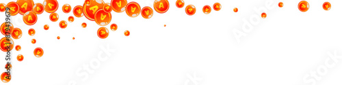 Vitamin A round capsules scattered randomly.