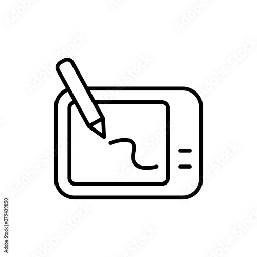 Personal pen tablet outline icons, minimalist vector illustration ,simple transparent graphic element .Isolated on white background