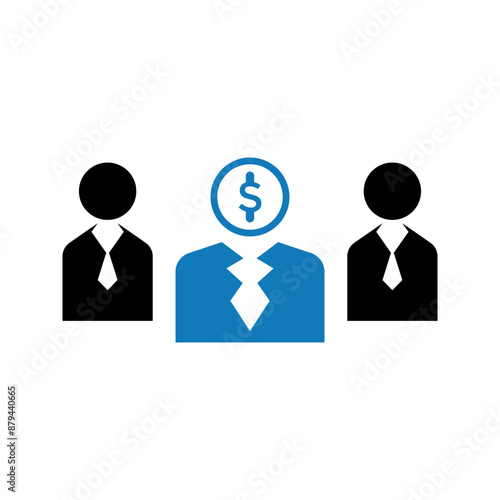 Business investment, investor business icon