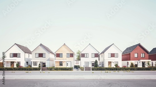 Row of new homes with empty space © 2rogan