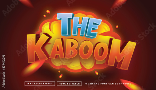 The Kaboom Bubble Comic Cartoon Funny Text Effect editable 