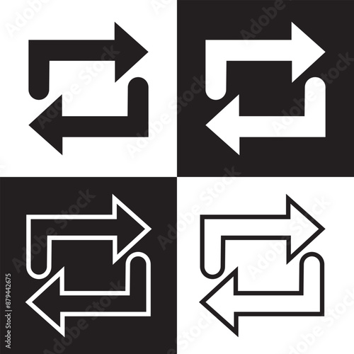 Repost icon, repost symbol, repost sign. Vector illustration. isolated on black and white background. EPS 10