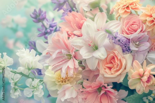 This image showcases a vibrant collection of hand-painted flowers with various colors and shapes set against a dark background.. Beautiful simple AI generated image in 4K, unique.