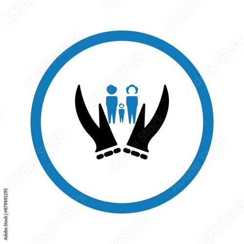 Family security, life insurance vector icon