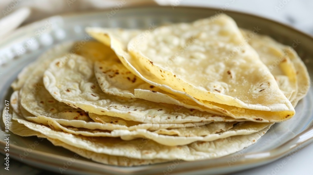 A plate of keto tortillas, perfect for making low-carb tacos or burritos A plate of keto tortillas, perfect for making low-carb tacos or burritos