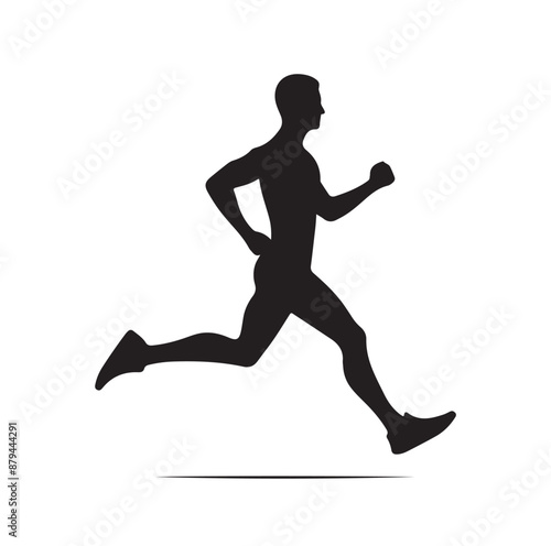 Running Human Silhouette vector illustration