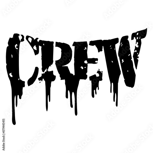 Crew Official Member Fun Team Gang Squad Friends Group Text Logo Graffiti Design